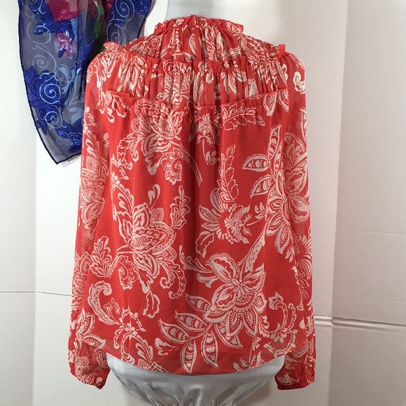 Evereve Hayden red chiffon layered top XS NWT - Picture 6 of 12